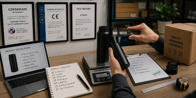 Amazon product compliance support showing documentation review, listing requirements, product approval steps, and marketplace readiness for sellers.