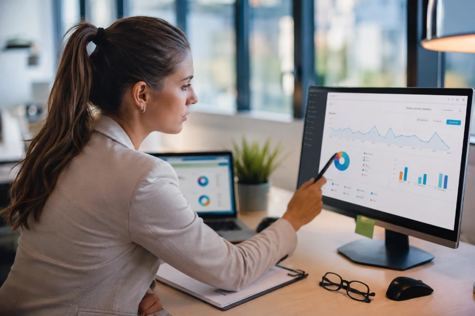 Amazon seller analytics support showing performance review, sales trends, advertising data, inventory planning, and data-driven growth decisions.